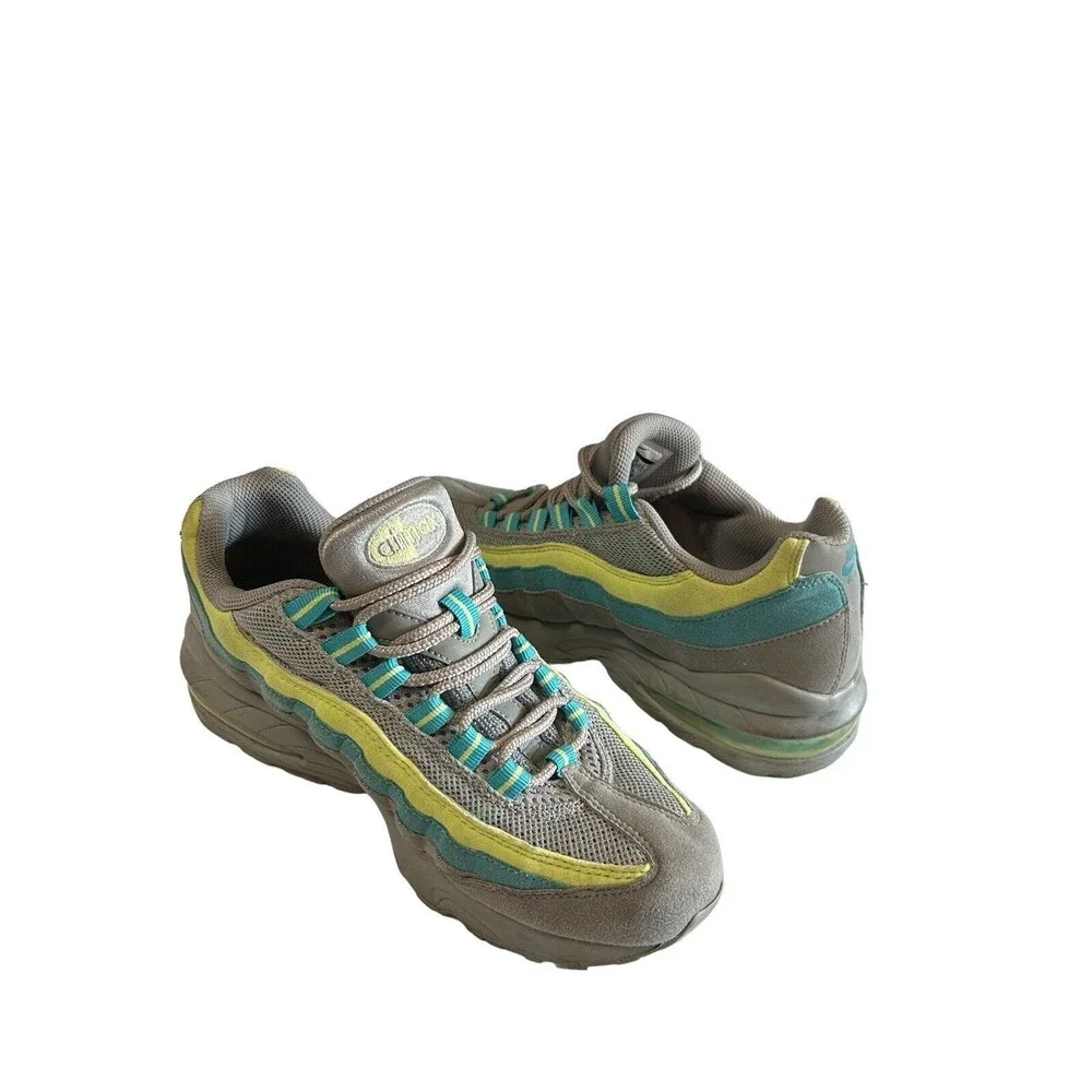 Nike Air Max '95 Womens  Gray Yellow Blue  Retro Running Athletic Sneake…